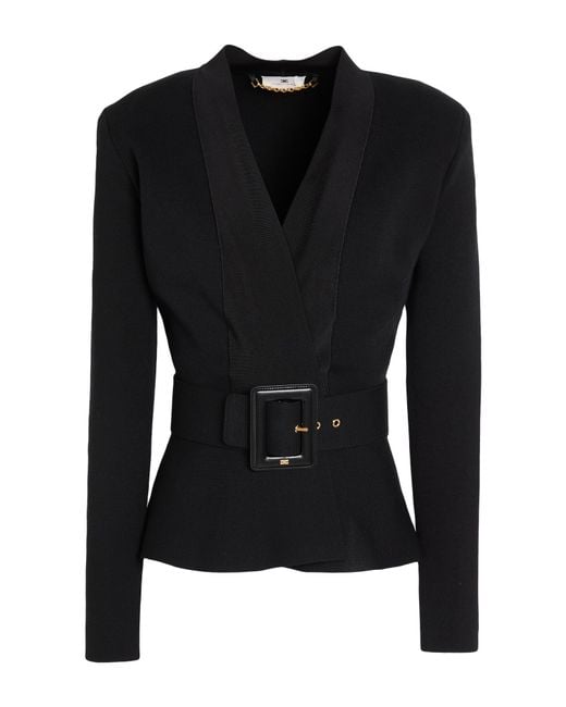 Elisabetta Franchi Black Jacket Viscose, Polyester, Polyamide