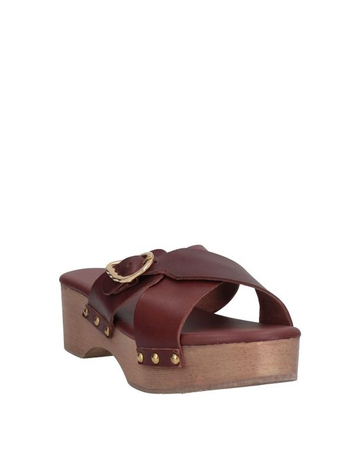Ancient Greek Sandals Brown Mules & Clogs