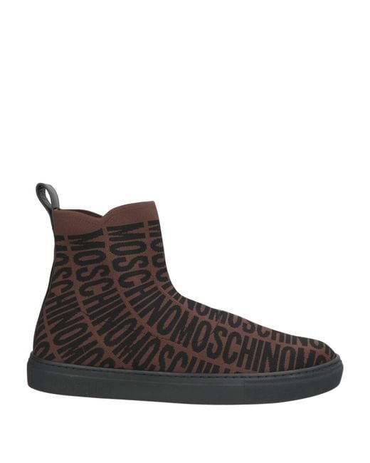 Moschino Brown Sneakers Textile Fibers for men