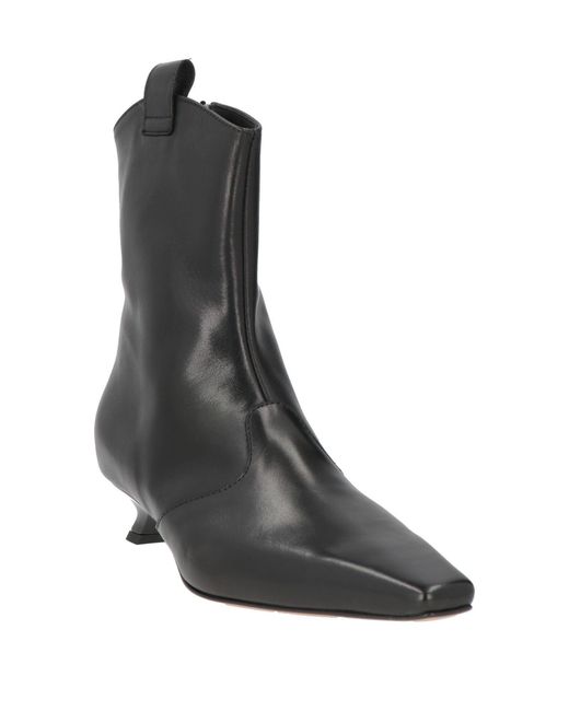 Divine Follie Black Ankle Boots Leather