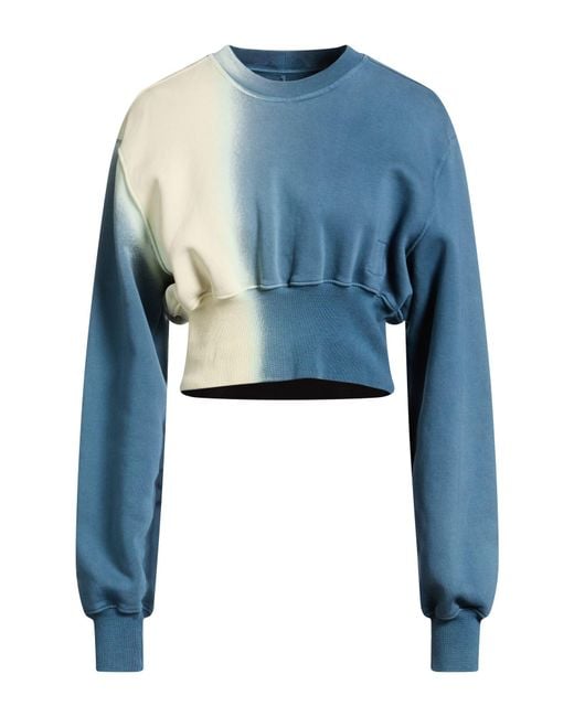 Rick Owens Blue Sweatshirt Cotton