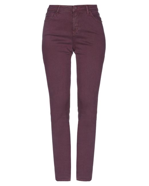 ARMANI EXCHANGE Purple Plum Pants Cotton, Polyester, Elastane