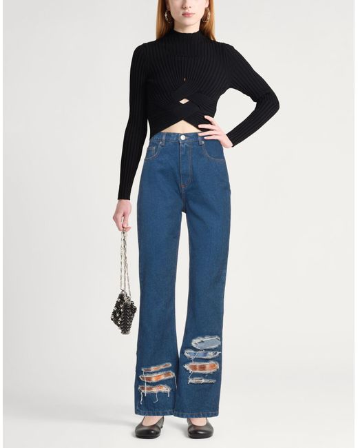 Marni Blue Jeans Cotton, Mohair Wool, Polyamide, Wool, Cow Leather