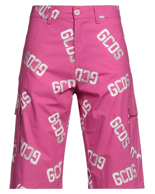 Gcds Red Fuchsia Shorts & Bermuda Shorts Cotton for men