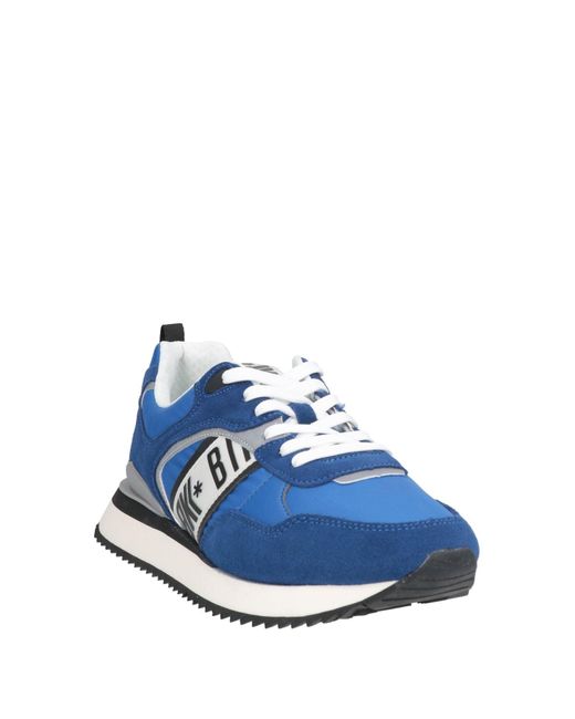Bikkembergs Blue Sneakers Leather, Textile Fibers for men