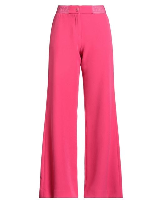 Versace Jeans Couture Pink Fuchsia Pants Polyester, Elastane