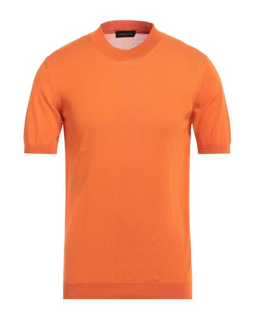 Roberto Collina Orange Sweater Cotton for men