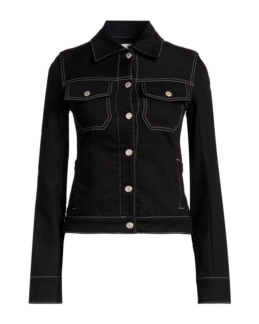 Courreges Black Denim Outerwear Cotton, Elastane