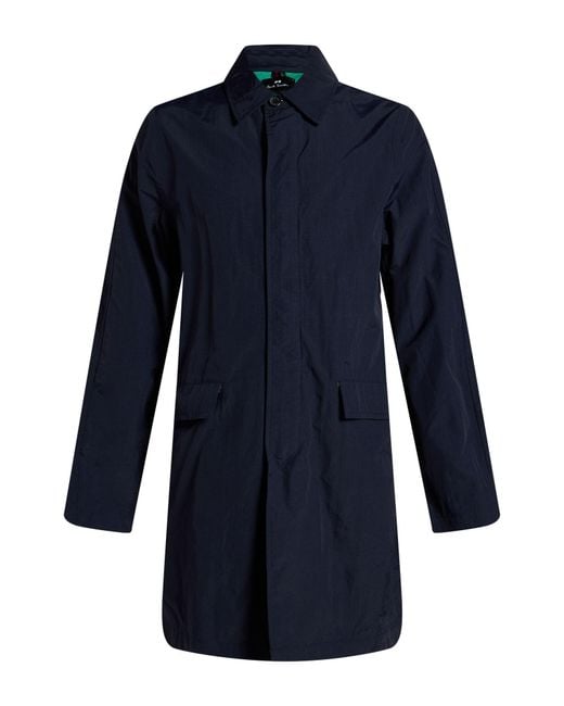Paul Smith Blue Midnight Overcoat & Trench Coat Recycled Nylon for men