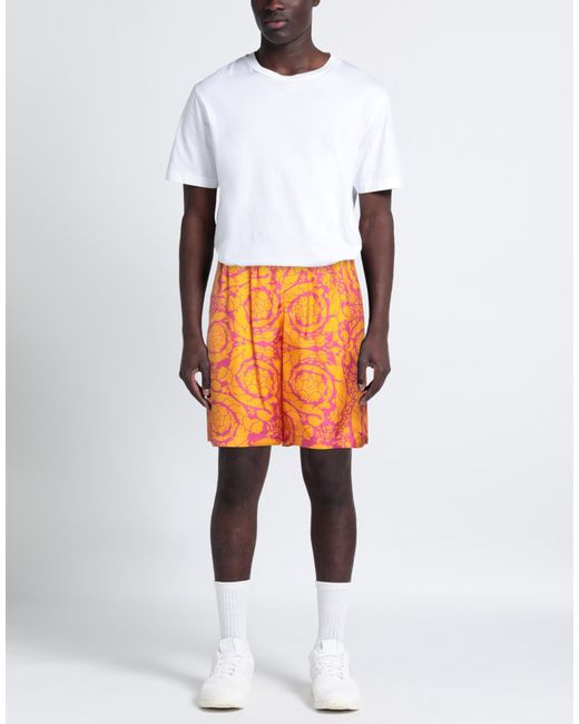 Versace Orange Shorts & Bermuda Shorts for men
