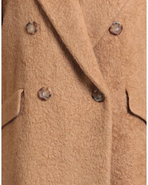 Eleventy Natural Camel Coat Alpaca Wool, Wool