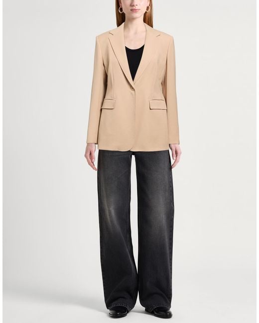 Max Mara Natural Sand Blazer Virgin Wool