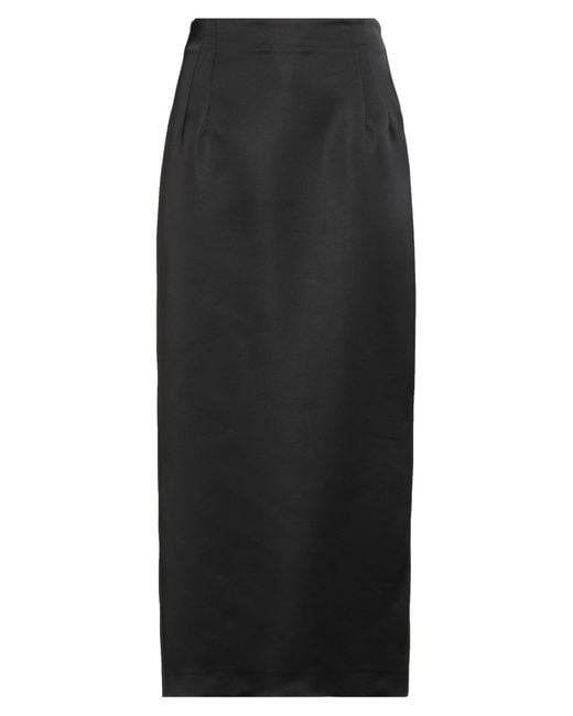 Semicouture Black Maxi Skirt Polyester