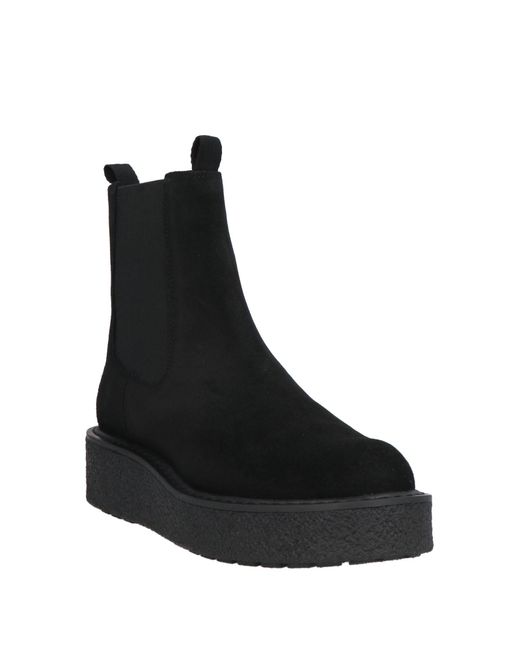 Geox Black Suede Elasticized Flatform Ankle Boots