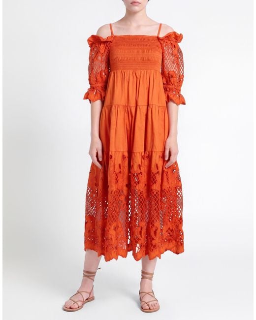 Self-Portrait Red Midi Dress