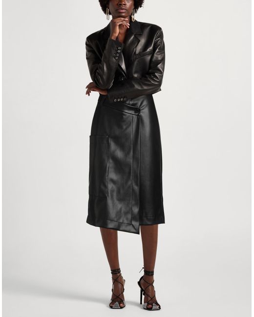 ViCOLO Black Midi Skirt Polyester, Polyurethane