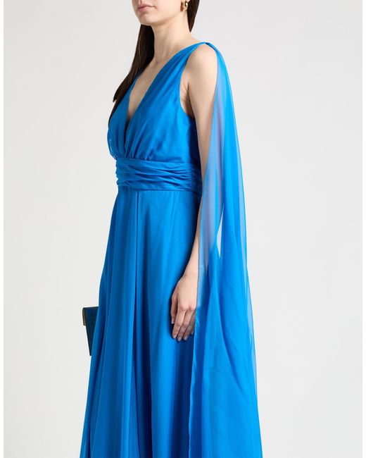 ATELIER LEGORA Blue Azure Maxi Dress Polyester, Elastane