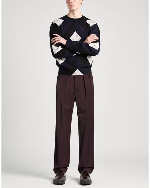 Caruso Purple Chocolate Pants Polyester, Wool for men