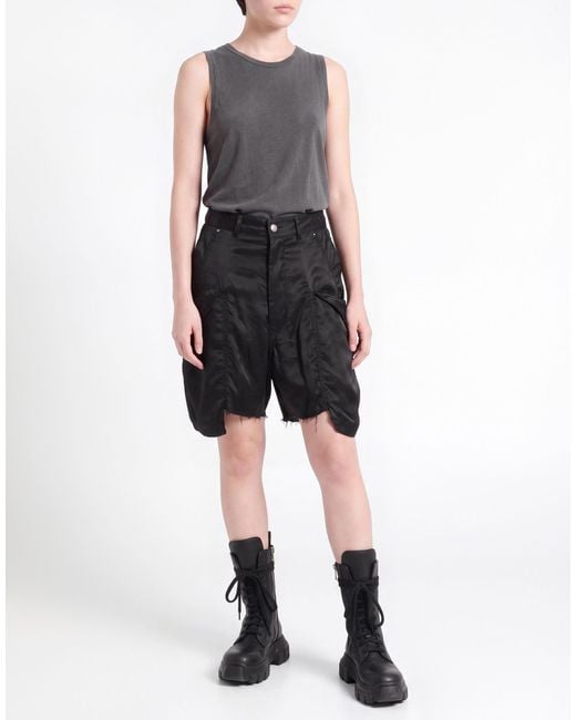 Rick Owens Black Shorts & Bermuda Shorts Cupro