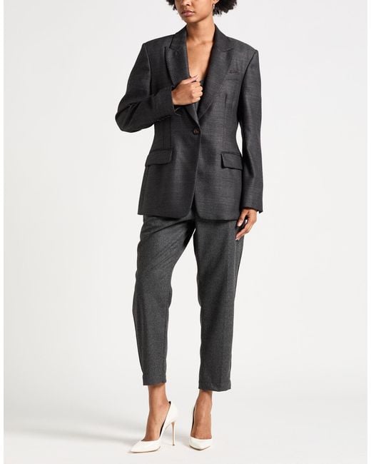 Brunello Cucinelli Black Charcoal Blazer Virgin Wool