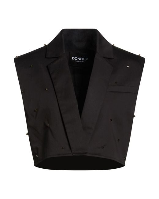 Dondup Black Blazer Cotton, Silk, Elastane