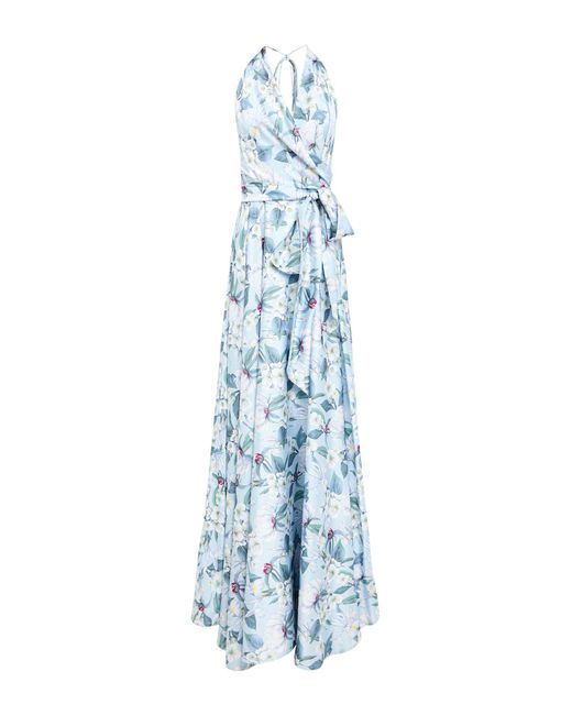 GIADA CURTI RESORT Blue Maxi Dress Polyester