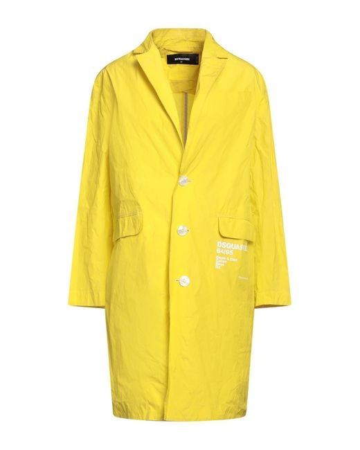 DSquared² Yellow Overcoat & Trench Coat