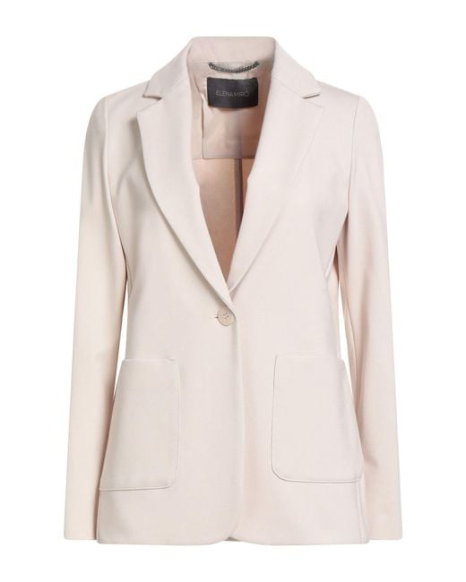 Elena Miro Natural Blazer Viscose, Polyamide, Elastane