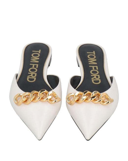 Tom Ford White Mules & Clogs