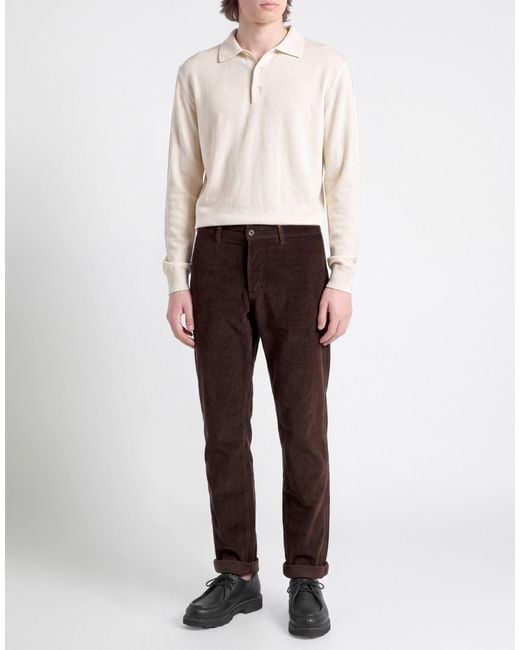 40weft Brown Chocolate Pants Cotton, Lyocell, Elastane for men