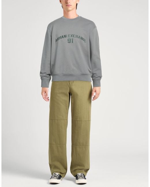ARMANI EXCHANGE Gray Sweatshirt Cotton, Elastane for men