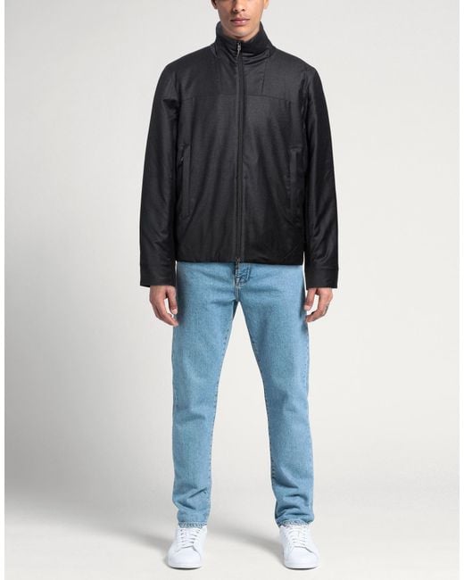 Sease Black Jacket Virgin Wool, Silk for men