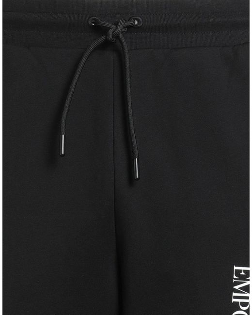 EA7 Black Pants Cotton, Polyester, Elastane for men