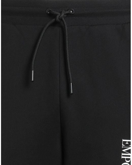 EA7 Black Pants Cotton, Polyester, Elastane for men