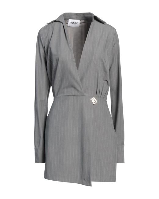 REVISE CONCEPT Gray Mini Dress Polyester, Viscose, Elastane