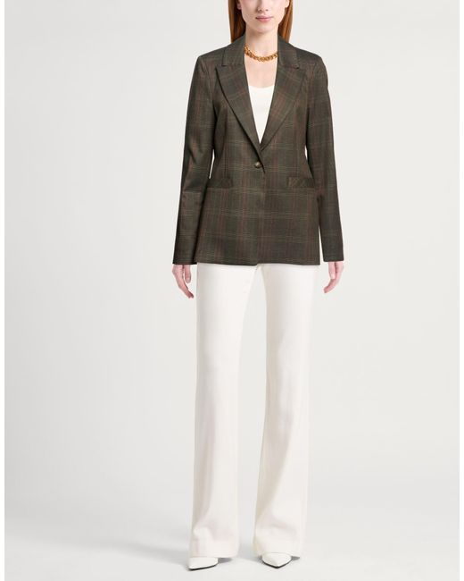 Kontatto Green Military Blazer Polyester, Viscose, Elastane