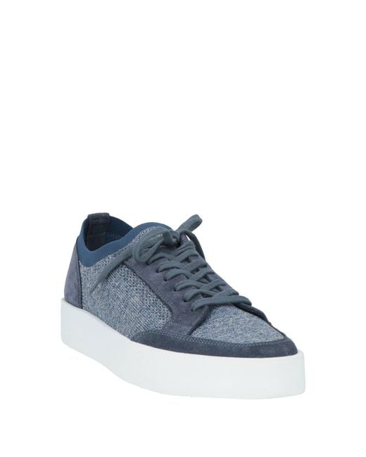 Fabiano Ricci Blue Slate Sneakers Textile Fibers, Leather for men