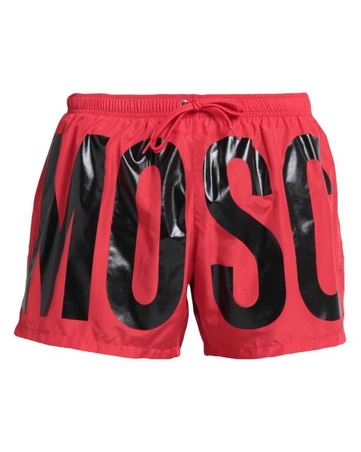 Moschino Red Swim Trunks for men