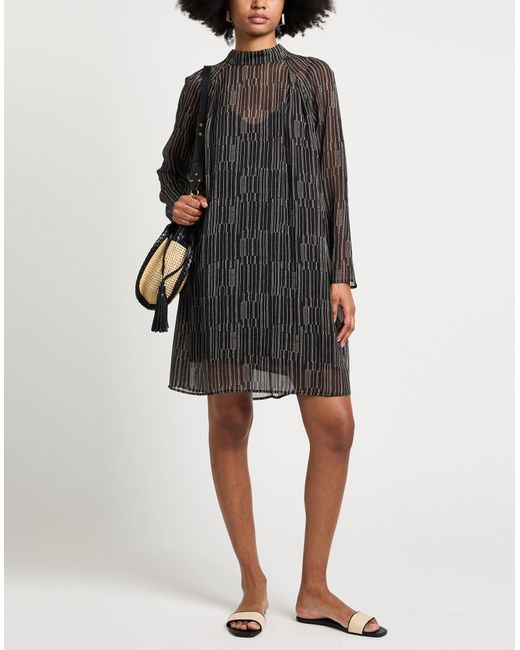 Manila Grace Gray Mini Dress Polyester