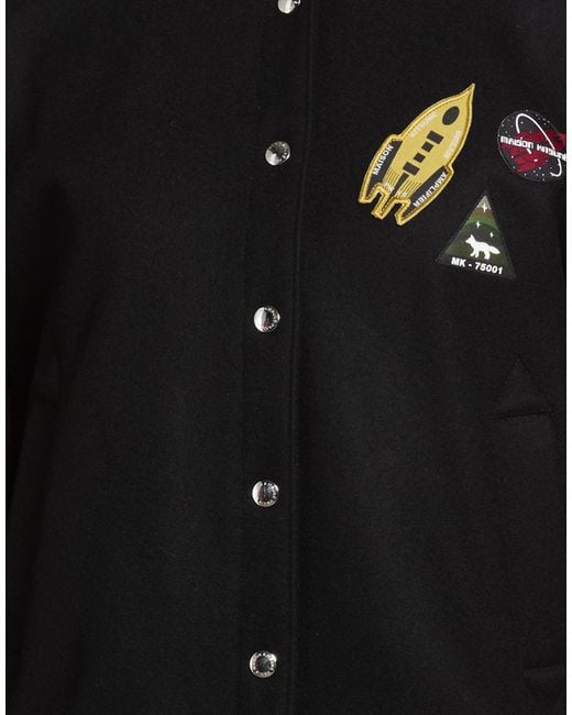 Maison Kitsuné Black Jacket Wool, Polyamide
