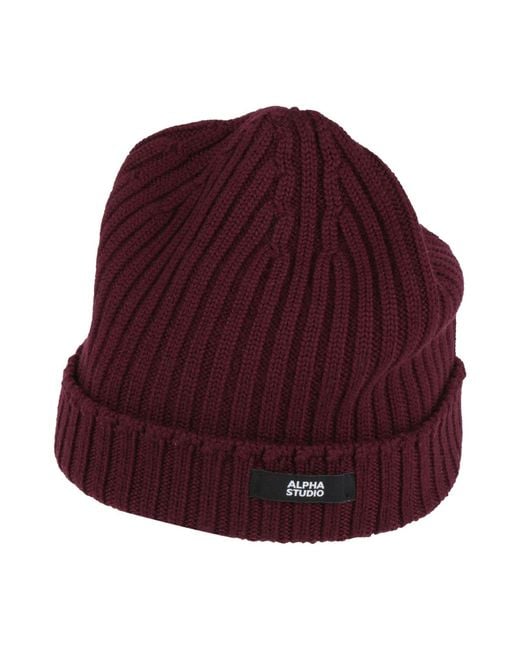 Alpha Studio Purple Hat Merino Wool for men