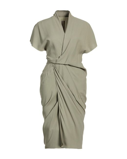 Rick Owens Green Midi Dress Viscose, Acetate
