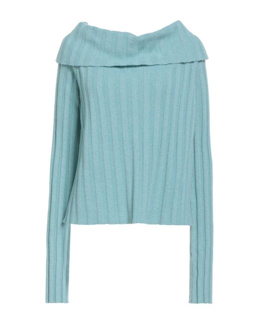 Jucca Blue Turtleneck Wool, Viscose, Polyamide, Metallic Fiber, Cashmere