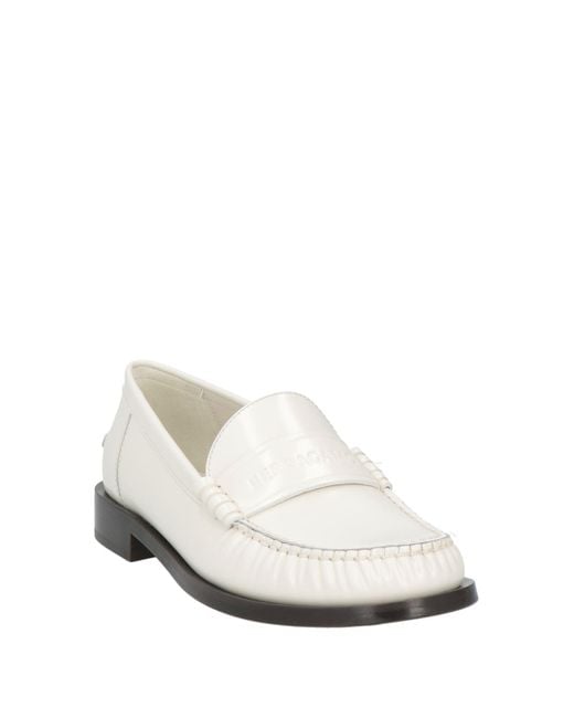 Ferragamo White Cream Loafers Calfskin