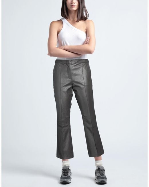 Beatrice B. Gray Light Pants Polyurethane, Viscose, Metal