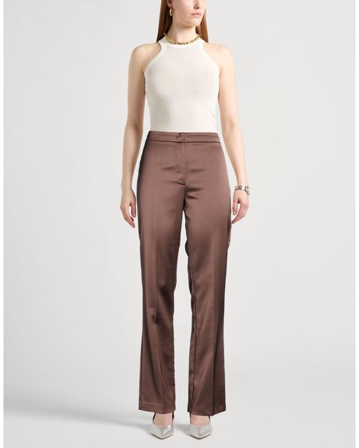Patrizia Pepe Brown Dark Pants Polyester