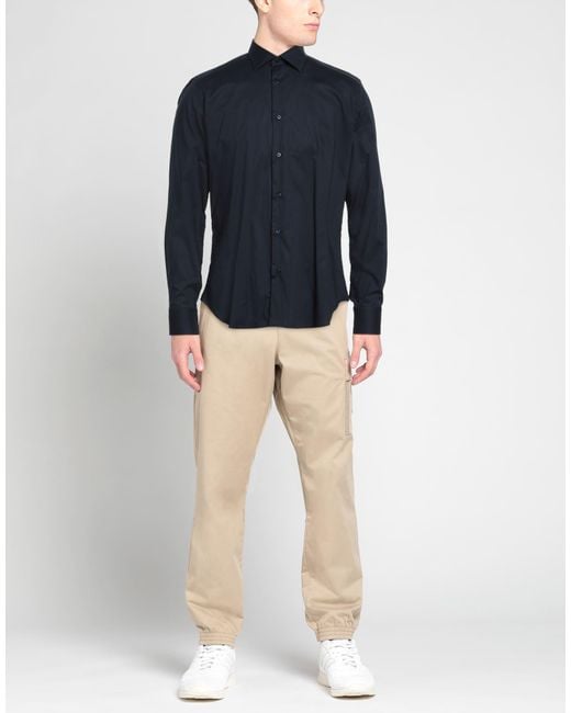 Agho Blue Midnight Shirt Cotton, Elastane for men
