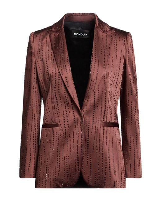 Dondup Brown Blazer Polyester, Elastane