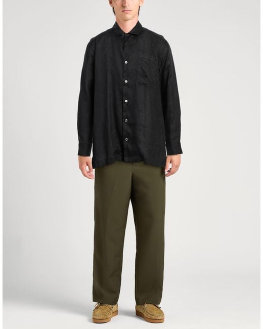 Lardini Black Shirt Linen for men
