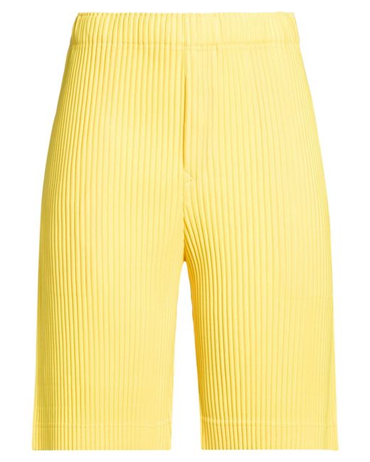 Issey Miyake Yellow Shorts & Bermuda Shorts Polyester